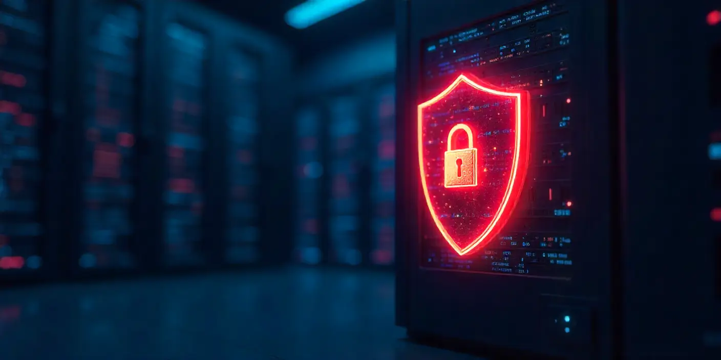 cadeado em um ambiente de servidores para ilustrar texto sobre a anpd