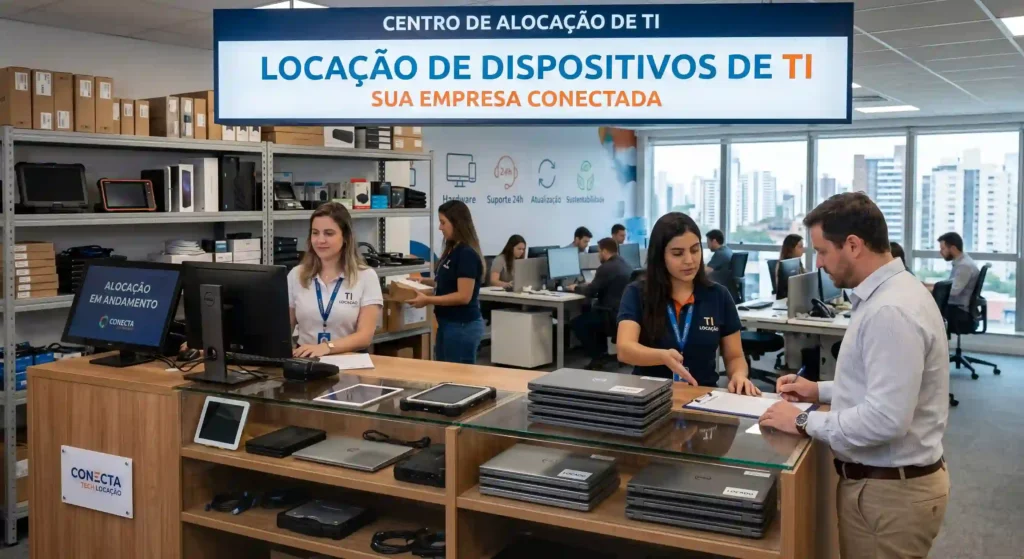 dispositivos de ti para ilustrar texto de outsourcing de ti
