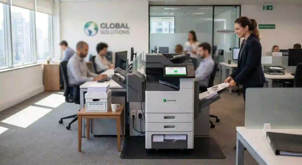impressora corporativa para ilustrar texto sobre aluguel de impressoras