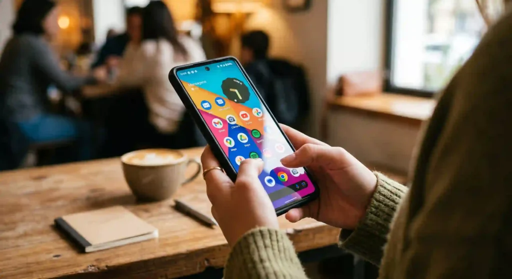 mulher usando smartphone para ilustrar texto explicando como escolher smartphone