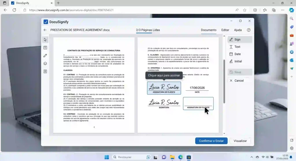 imagem de um software de gest&atilde;o de documentos