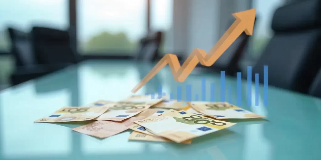 imagem de dinheiro em cima de uma mesa com um gráfico de fundo paar ilustrar texto sobre impacto da reforma tributária