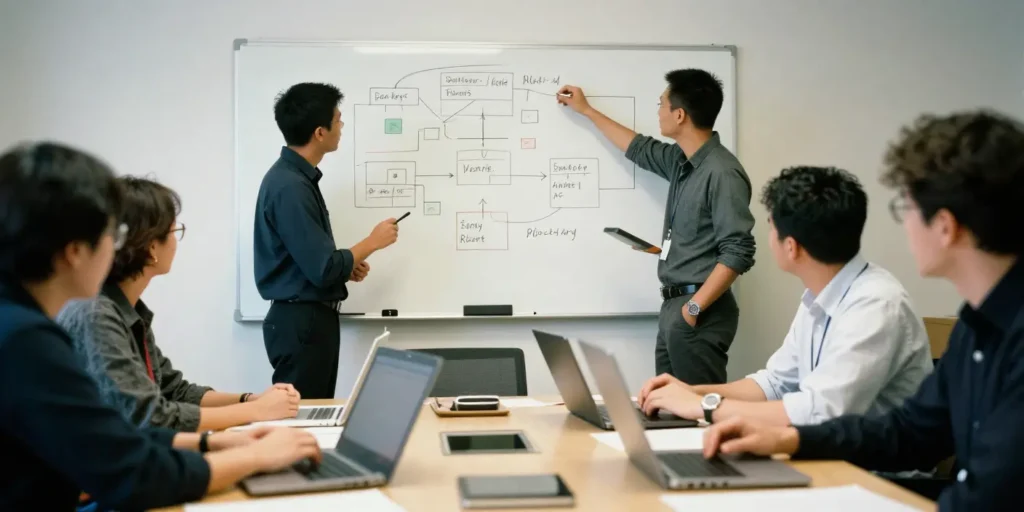 equipe trabalhando em projeto para ilustrar texto de sap staffing