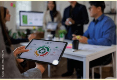 profissionais em reunião para ilustrar texto sobre gestão de resíduos