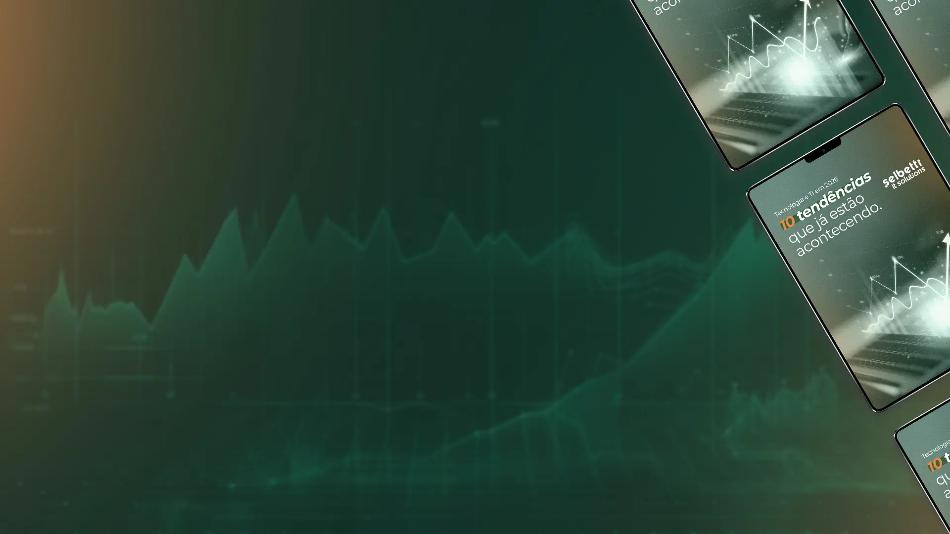 imagem de um gráfico com fundo verde para ilustrar e-book tendências de ti 2026