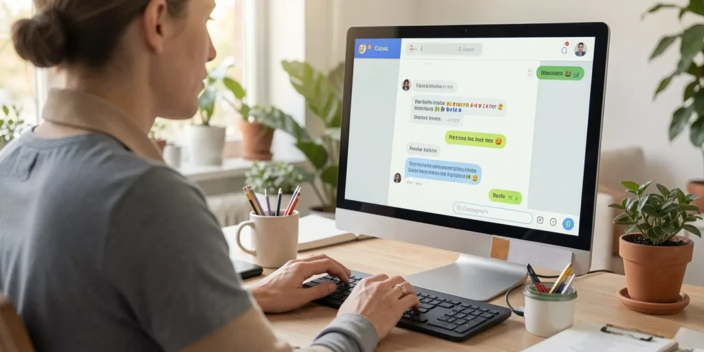 cliente falando com empresa com chat para ilustrar texto de cultura centrada no cliente