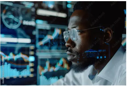 homem negro analisando dados de dashboards para ilustrar texto sobre Master data management