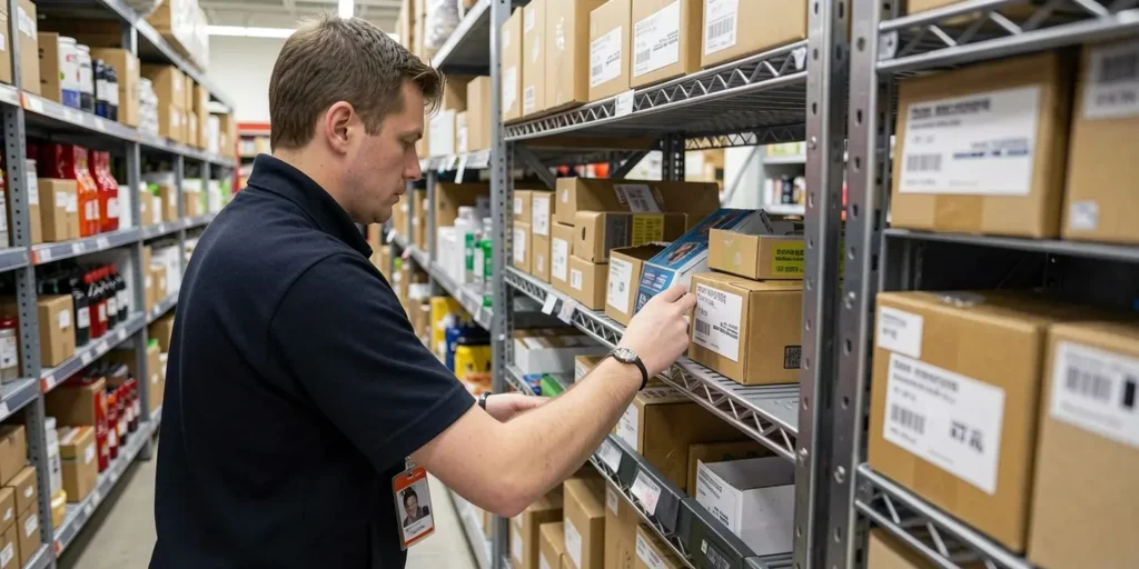 homem checando estoque para ilustrar texto sobre redução de custos no varejo
