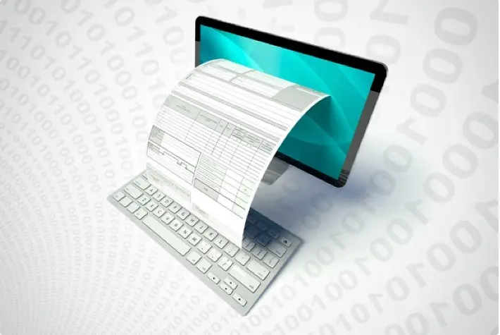 nota fiscal saindo de monitor