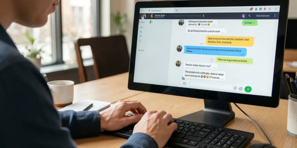 cliente falando com chat da empresa para ilustrar texto sobre jornada do cliente