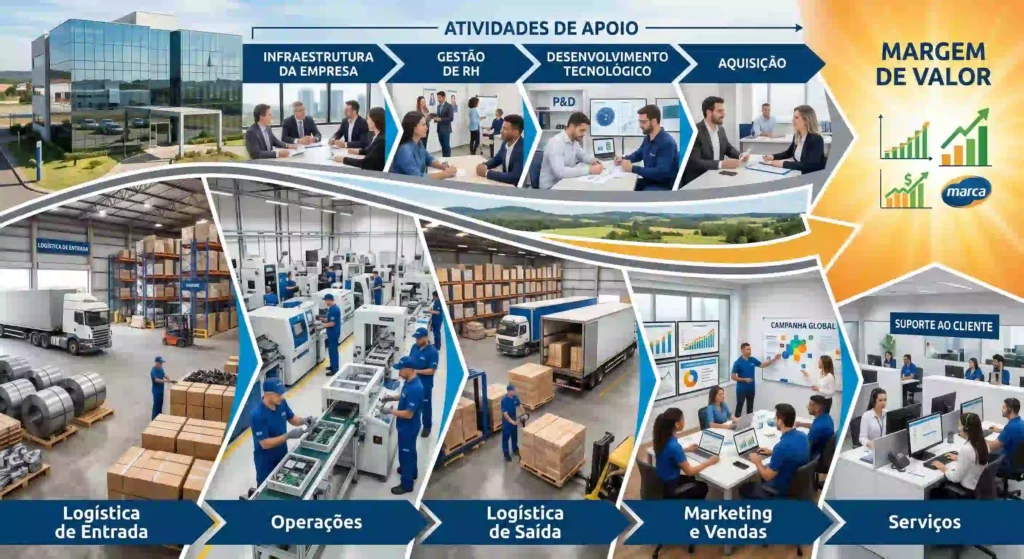 imagem representando uma cadeia de valor
