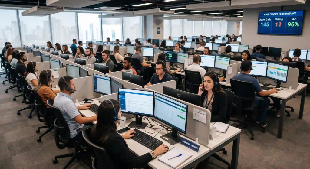 imagem de um contact center para ilustrar texto da selbetti publicado no site da economia sa