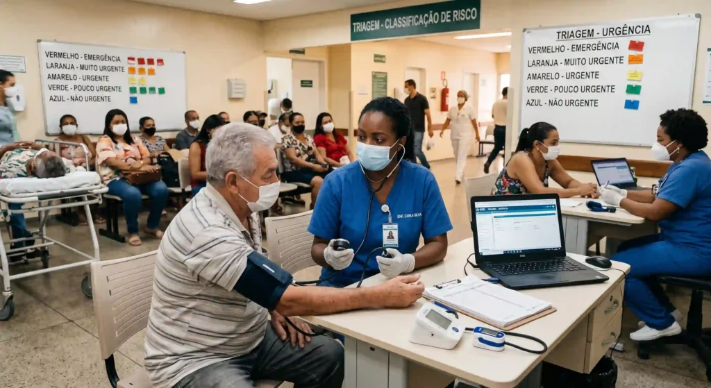 processo de triagem de paciente para ilustrar texto de triagem hospitalar